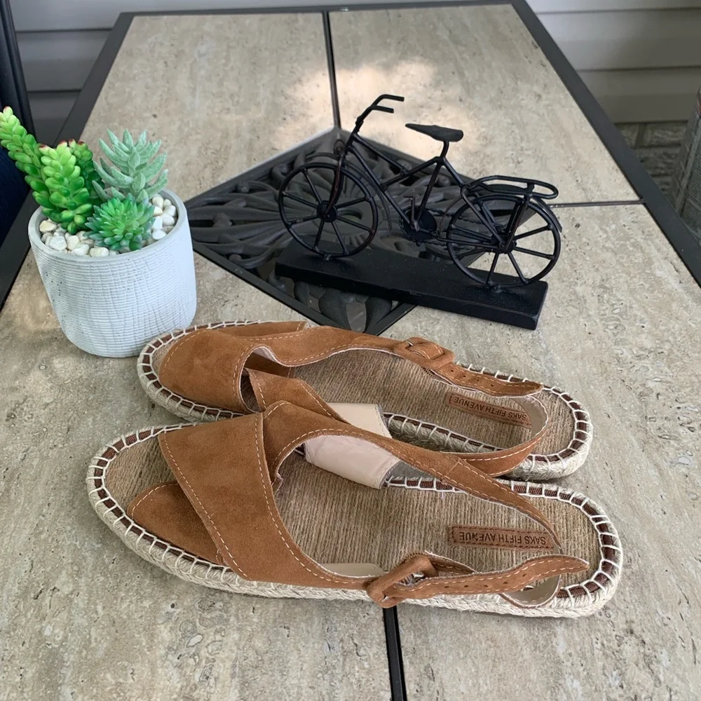 Saks Fifth Avenue Tan Espadrilles-size 11
